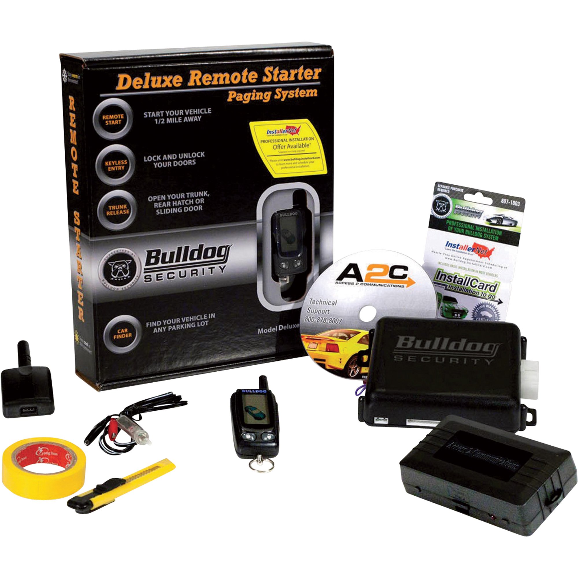 Bulldog Remote Vehicle Starter with Keyless Entry — 1/2 Mile Range, Model# D500B